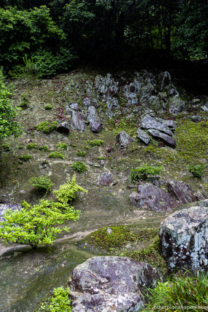 A moss-and-stone kare-sansui composition at Ginkakuji, modeled on the dry garden at Saihoji, Kyoto